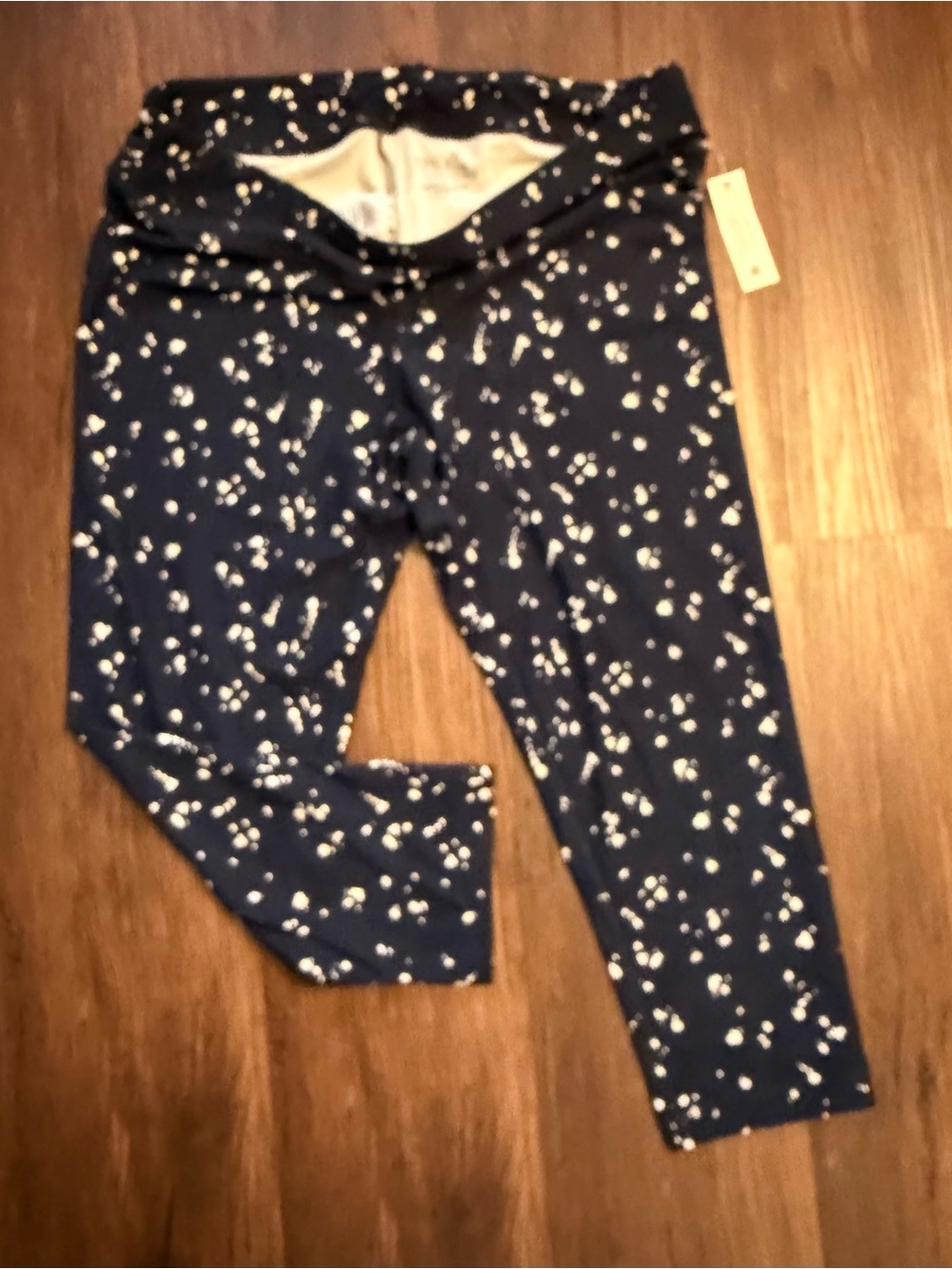 Time and Tru Navy Blue Paint Splash Print Leggings